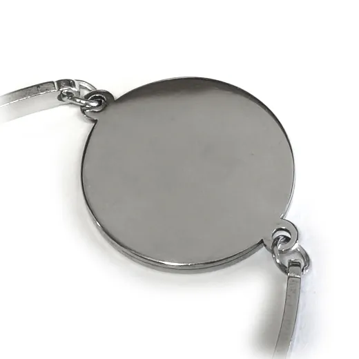 Armband Rohling Edelstahl Rund innen Ø 20 mm • Farbton Silber mit Verlängerungskettchen