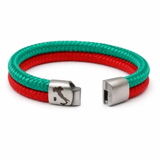 Segeltau Armband ITALIEN Stiefel 2 x Ø 6 mm mit Edelstahl Magnetverschluss • Personalisierbar