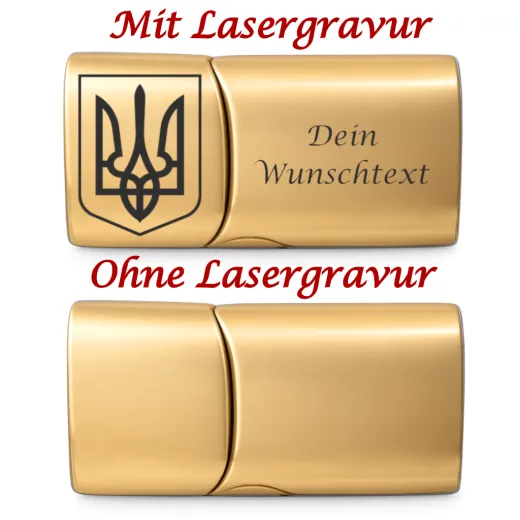Segeltau Armband UKRAINE Wappen 2 x Ø 6 mm mit Edelstahl Magnetverschluss • Personalisierbar
