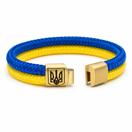 Segeltau Armband UKRAINE Wappen 2 x Ø 6 mm mit Edelstahl Magnetverschluss • Personalisierbar