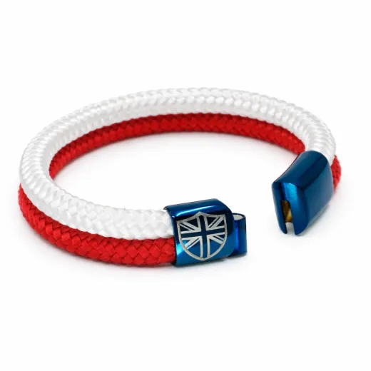 Segeltau Armband GROßBRITANNIEN Union Jack 2 x Ø 6 mm mit Edelstahl Magnetverschluss • Personalisierbar