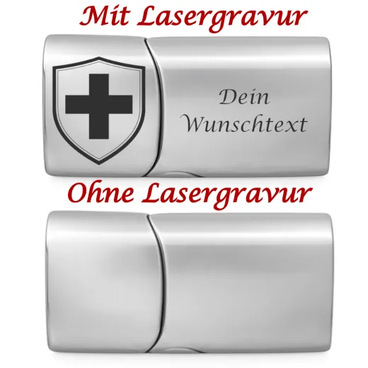 Segeltau Armband SCHWEIZ Kreuz 2 x Ø 6 mm mit Edelstahl Magnetverschluss • Personalisierbar