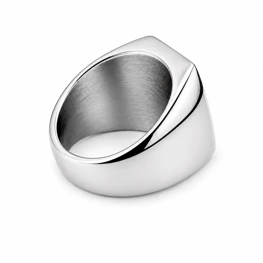 Siegelring Edelstahl mit Monogramm Tiefengravur 16x16 mm • Personalisierbar