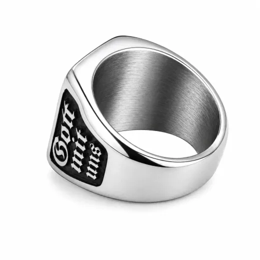 Siegelring Edelstahl mit individueller Tiefengravur 16x16 mm • Personalisierbar