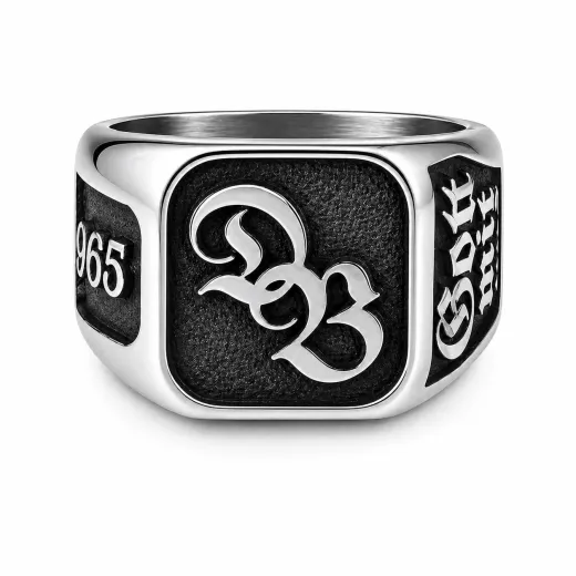 Siegelring Edelstahl mit individueller Tiefengravur 16x16 mm • Personalisierbar