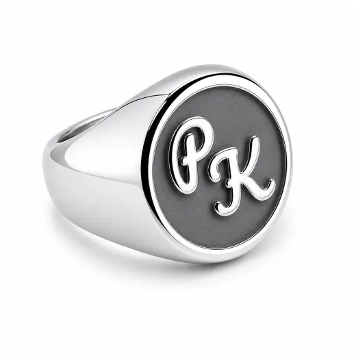 Siegelring Edelstahl mit Monogramm Tiefengravur 16x16 mm • Personalisierbar