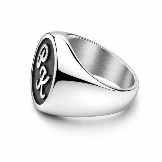 Siegelring Edelstahl mit Monogramm Tiefengravur 16x16 mm • Personalisierbar