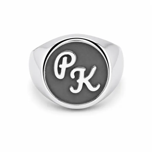 Siegelring Edelstahl mit Monogramm Tiefengravur 16x16 mm • Personalisierbar