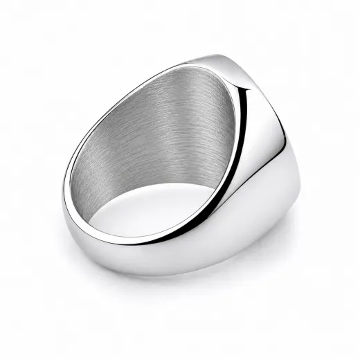 Siegelring Edelstahl mit Monogramm Tiefengravur 16x16 mm • Personalisierbar