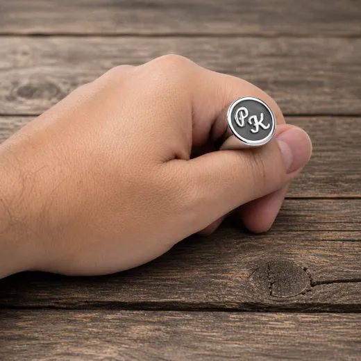 Siegelring Edelstahl mit Monogramm Tiefengravur 16x16 mm • Personalisierbar