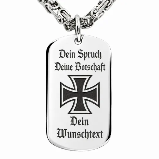 Dog Tag Edelstahl Anhänger mit Gravur