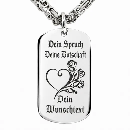 Dog Tag Edelstahl Anhänger mit Gravur