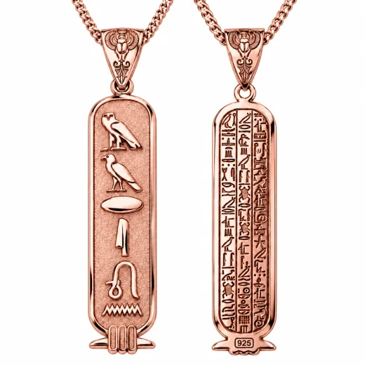 Ägyptische Namenskartusche aus 925 Sterling Silber – personalisiert mit deinem Namen in Hieroglyphen