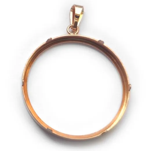 Münzfassung Silber 925 - 24 Karat rosé-vergoldet Rückseite