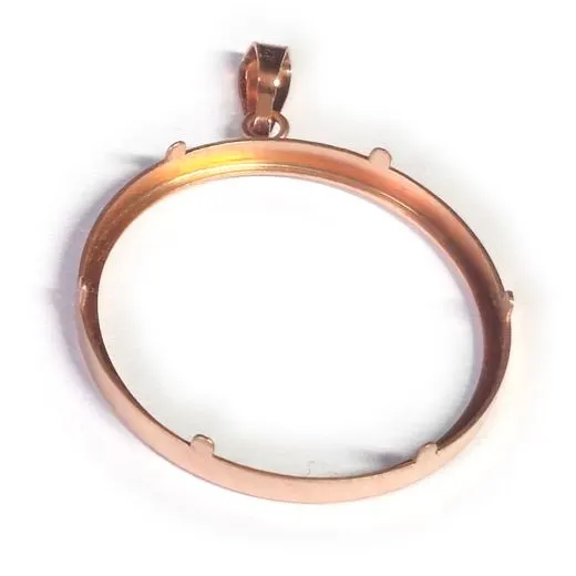 Münzfassung Silber 925 - 24 Karat rosé-vergoldet Rückseite