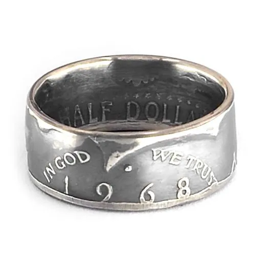 Münzring USA 1/2 Dollar 1969 Kennedy half Silber 400er Größe 58 bis 72