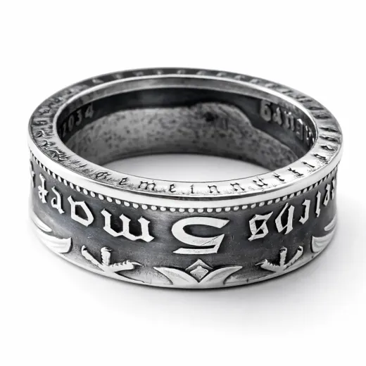 Münzring Deutsches Reich 5 Reichsmark Hindenburg 1935-36 Silber 900er Größe 52 bis 72 • Finish Vintage