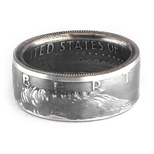 Münzring USA 1/2 Dollar 1964 Kennedy half Silber 900er Größe 58 bis 72