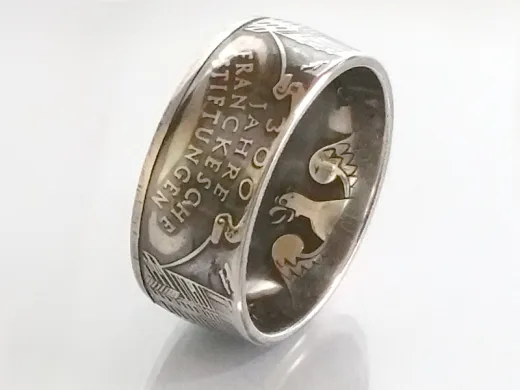 Münzring 10 Mark 1998 Franckesche Stiftungen Silber 925er Größe 56 bis 72