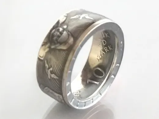 Münzring 10 Mark 1998 Franckesche Stiftungen Silber 925er Größe 56 bis 72