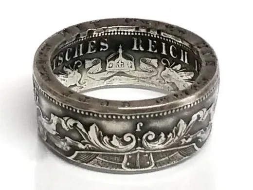 Münzring Kaiserreich 3 Mark Hansestadt Hamburg Silber 900er Größe 60 bis 74