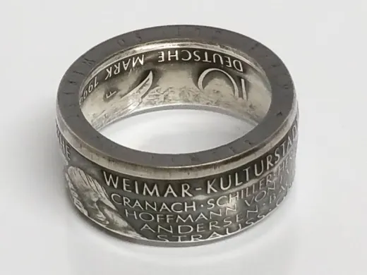 Münzring 10 Mark 1999 Weimar Kulturstadt Goethe Silber 925er Größe 56 bis 72