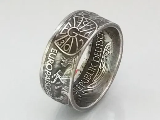 Münzring 10 Mark 1987 Römische Verträge Silber 625er Größe 56 bis 72
