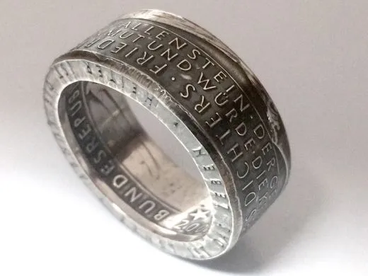 Münzring BRD 10 Euro 2005 Friedrich von Schiller Silber 925er Größe 56 bis 74