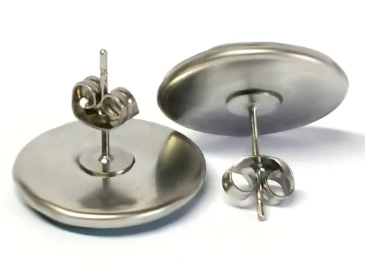1 Paar Upcycling Ohrstecker Edelstahl Ø 18mm Computer Platine in Blau