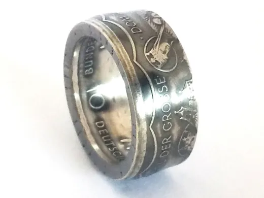 Münzring 10 Mark 2000 Karl der Große Silber 925er Größe 56 bis 72