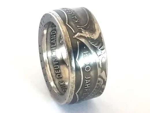 Münzring 10 Mark 2000 Karl der Große Silber 925er Größe 56 bis 72