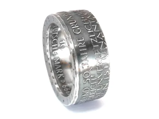 Münzring 10 Mark 1999 50 Jahre Grundgesetz Silber 925er Größe 56 bis 72
