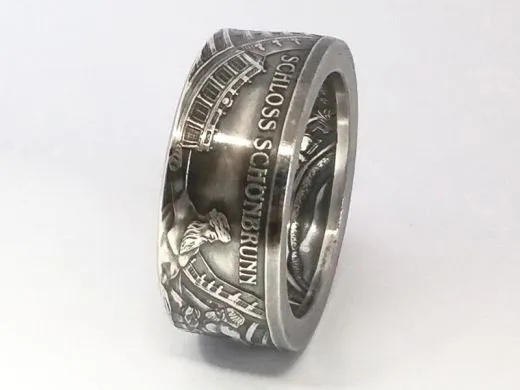 Münzring Österreich 10 Euro 2003 Schloss Schönbrunn Silber 925er Größe 56 bis 74