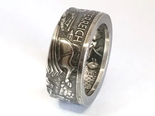 Münzring Österreich 10 Euro 2009 Richard Löwenherz Silber 925er Größe 56 bis 74