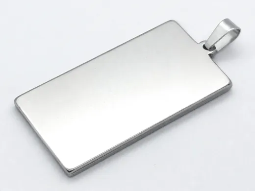 Anhänger Rohling Edelstahl Rechteck / Innen 19x38 mm