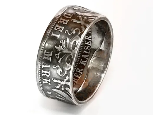 Münzring 3 Mark Kaiserreich Wilhelm II Preußen Silber 900er
