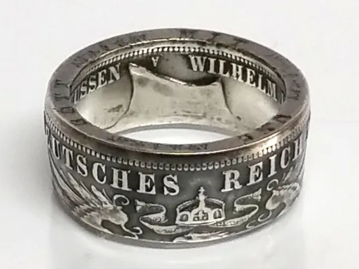 Münzring 3 Mark Kaiserreich Wilhelm II Preußen Silber 900er