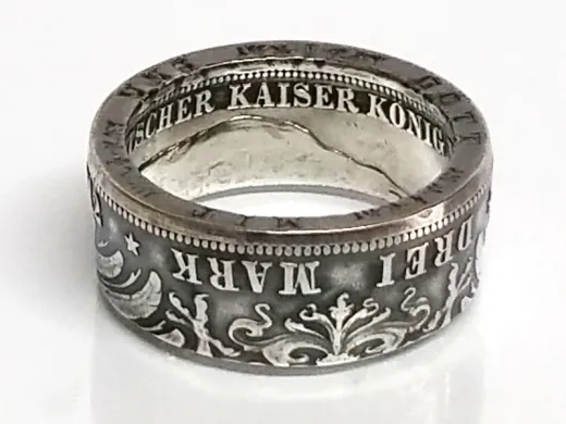 Münzring 3 Mark Kaiserreich Wilhelm II Preußen Silber 900er