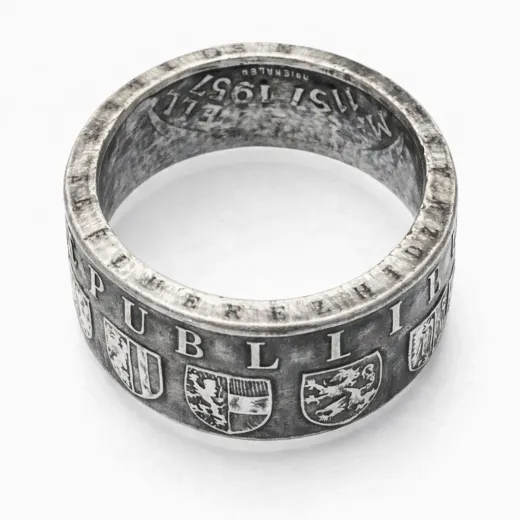 Münzring Österreich 25 Schilling Länderwappen Silber 800er Größe 54 - 70