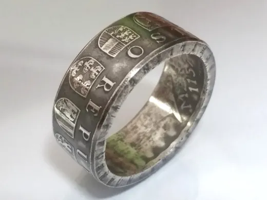 Münzring Österreich 25 Schilling Länderwappen Silber 800er Größe 54 - 70
