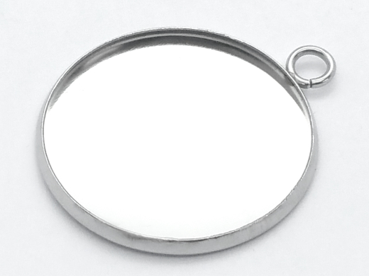 Anhänger Rohling Edelstahl Rund / Innen Ø 25 mm