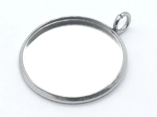 Anhänger Rohling Edelstahl Rund / Innen Ø 18 mm