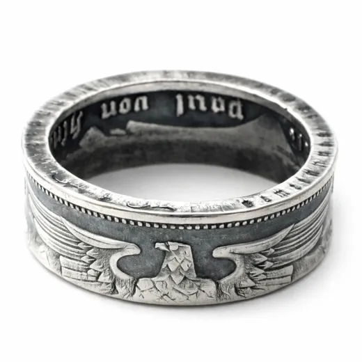 Münzring Deutsches Reich 2 Reichsmark Adler 1936-39 Silber 625er Größe 52 bis 60 • Finish Vintage