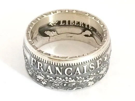 Münzring Frankreich 10 Francs 1965 Silber 900er Größe 60 bis 74