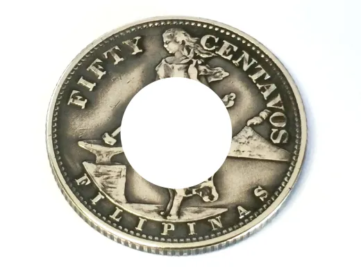 Münzring Philippinen USA 50 centavos Silber 750er Größe 54 bis 68