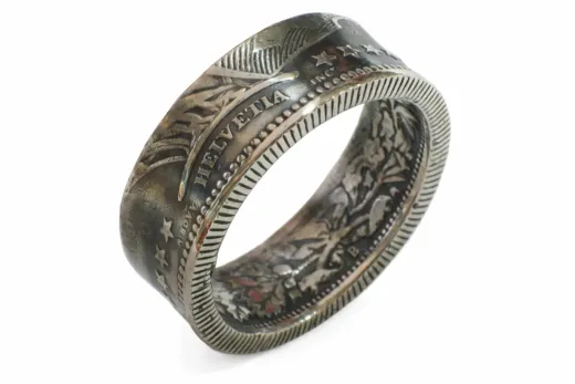 Münzring Schweiz 2 Franken Silber 835er Helvetia Größe 52 bis 70