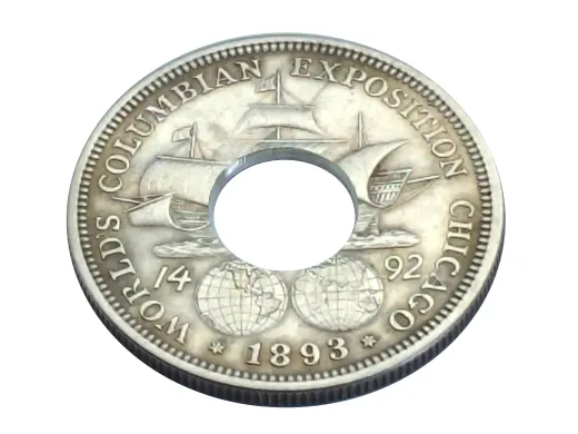 Münzring USA 1/2 Dollar 1893 Columbian Exposition Silber 900er Größe 58 bis 72