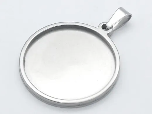 Anhänger Rohling Edelstahl Rund / Innen Ø 20 mm
