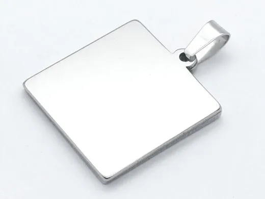 Anhänger Rohling Edelstahl Quadrat / Innen 25x25 mm