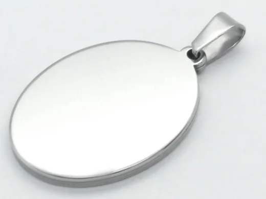 Anhänger Rohling Edelstahl Oval / Innen 13x18 mm